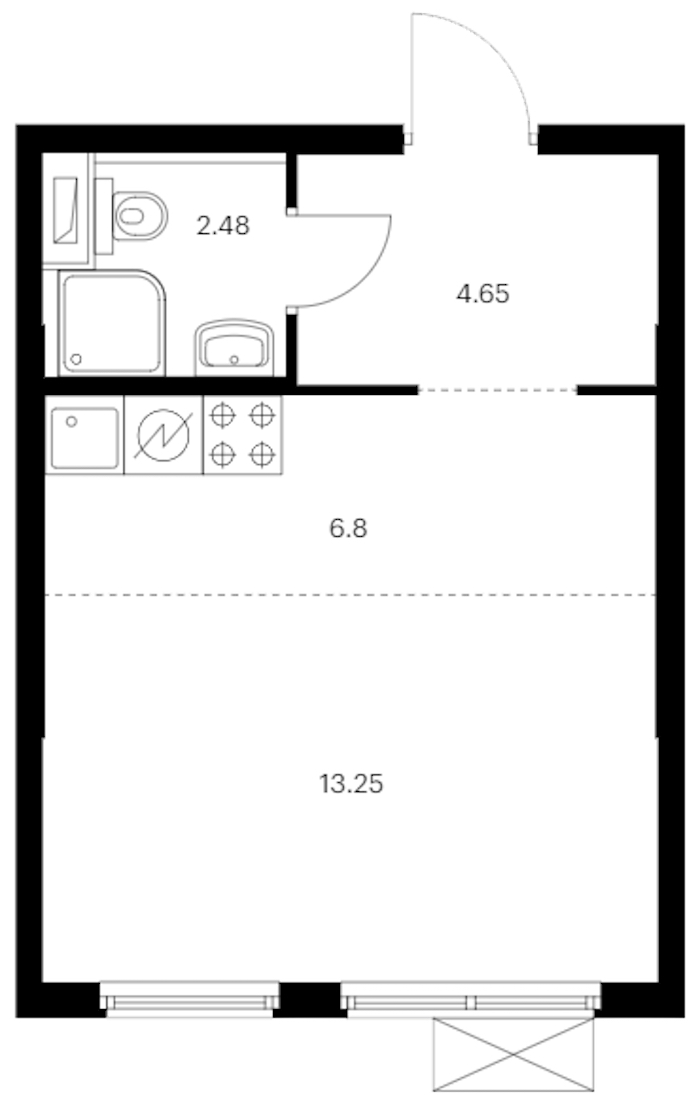 Квартира студия 27.18 м², 5/12 эт., ЖК «Таллинский парк»